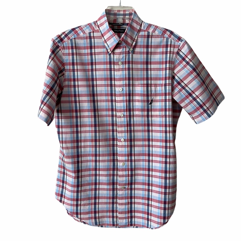 Nautica Men’s Button-Down Cotton Plaid Shirt, Med